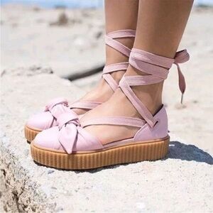 Puma Fenty x Rihanna Leather Bow Ballerina Flats Shoes